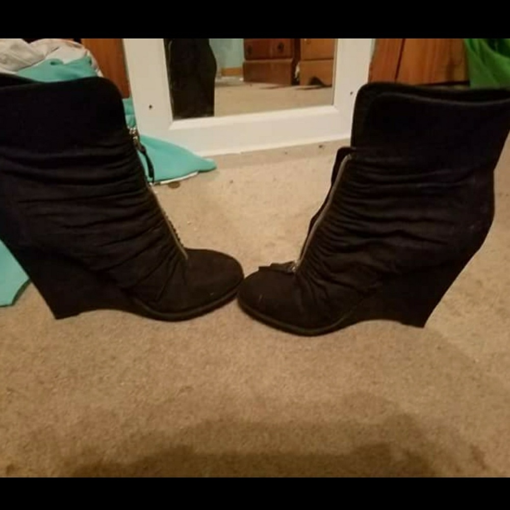 Black zip up boots